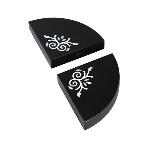 Set of Bookend with Mother of Pearl Inlay